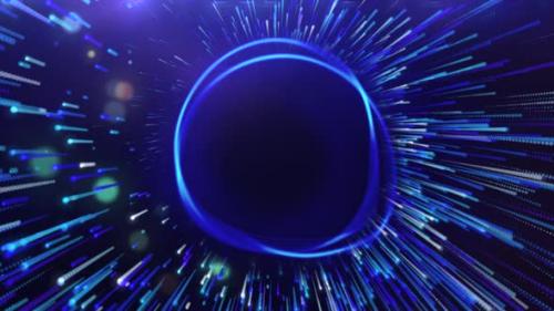Videohive - Abstract Bright Circle Surrounded By Flying Asteroids and Comets - 42452042