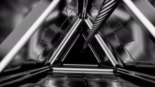 Videohive - Triangular 3d Tunnel with Metal Walls - 42452523