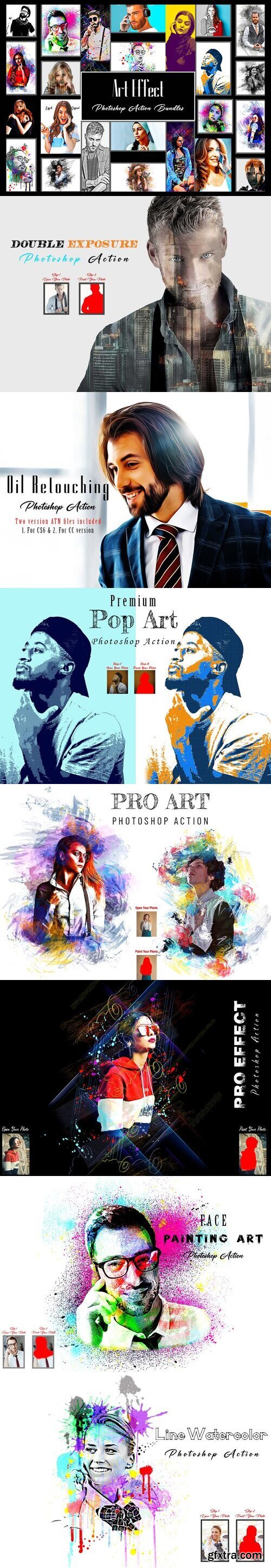 CreativeMarket - Art Effect Photoshop Action Bundles 10910522