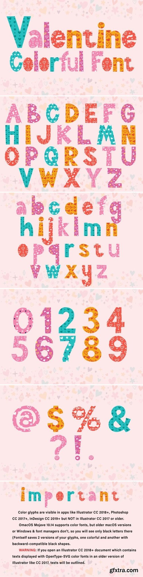 Valentine Colorful Font