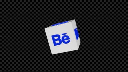 Videohive - Behance Icon On 3D Cube - 42511653
