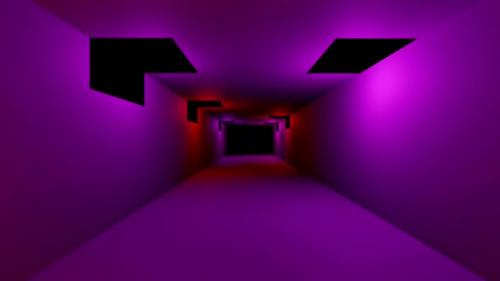 Videohive - Red Violet Lights with Neon Dark Tunnel 3d Render - 40826661