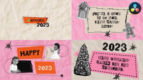 Videohive - New Year And Christmas Torn Paper Slideshow for DaVinci Resolve - 42487921