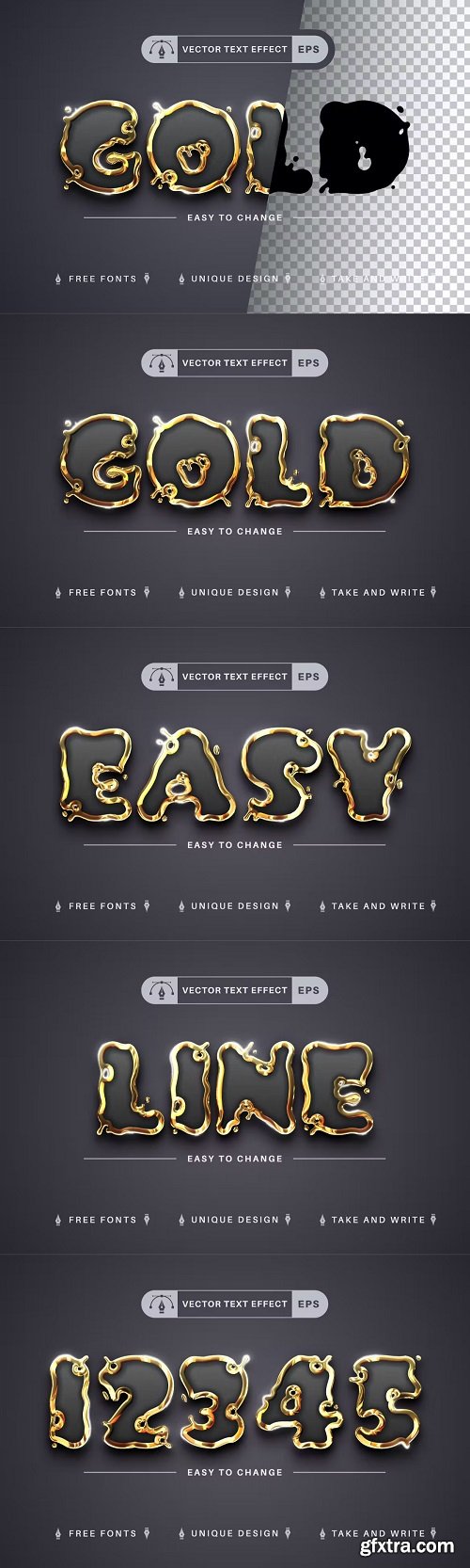 Splatter Gold - Editable Text Effect, Font Style HULGDRR
