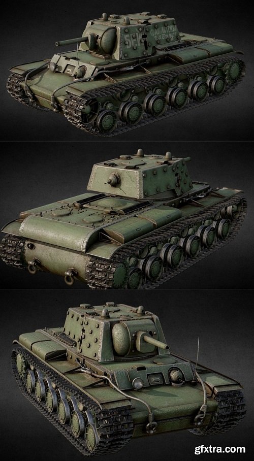 KV1-E WW2 Tank 3D Model