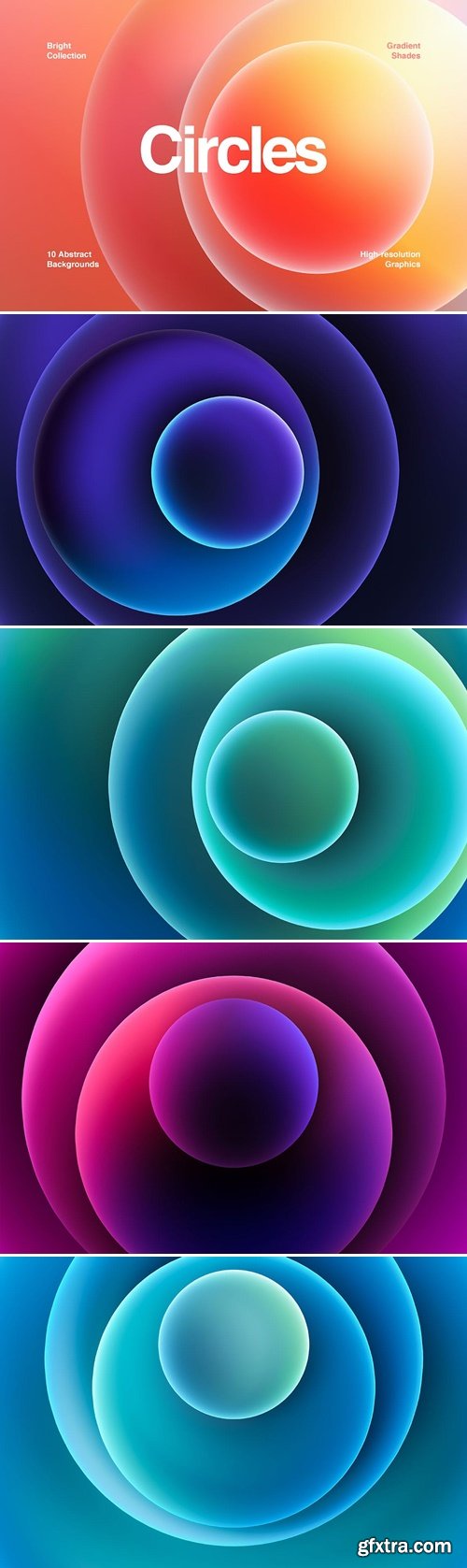 Gradient Circles 3D Backgrounds CJVQPZV