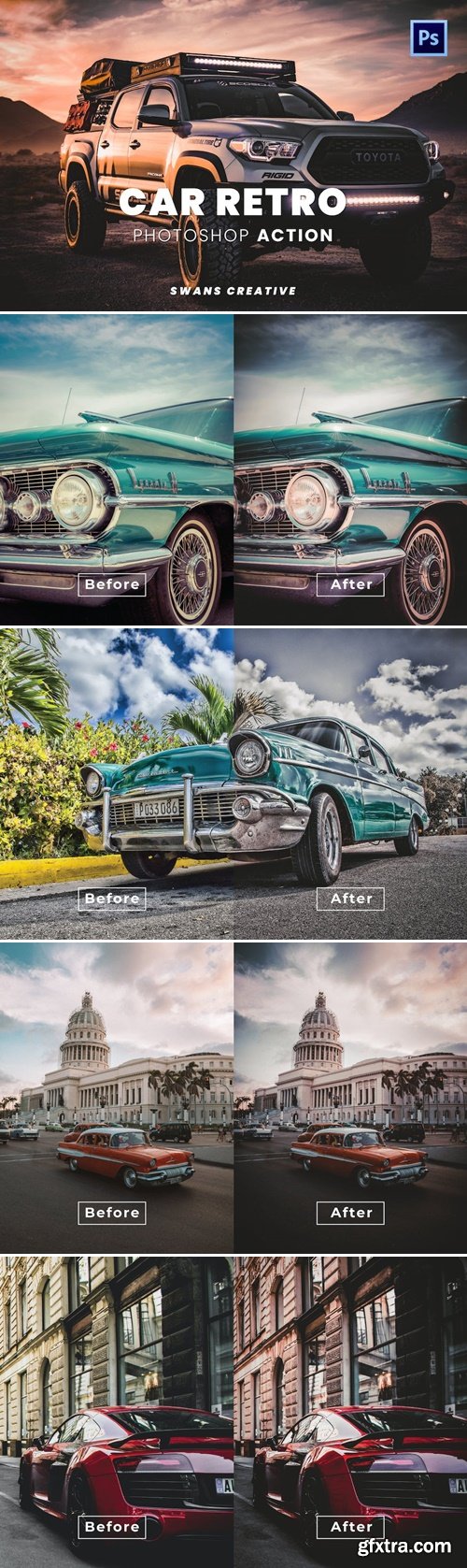 Car Retro Photoshop Action QGL9A7T