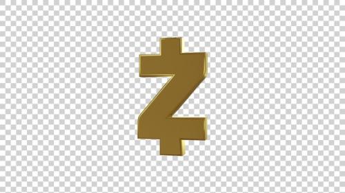 Videohive - Golden Zcash Cryptocurrency Symbol - 42496545