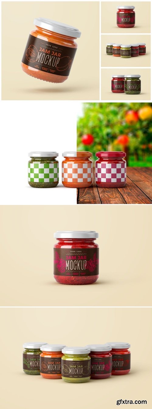 Small Jam Jar Mockup Set | Label Design Z6J76W5