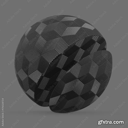 Black plastic hexagon cube 176328724