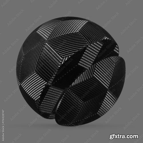 Metallic plastic hexagon cube 176328747