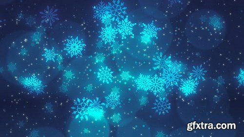 Bokeh Aperture Falling Flake Snowflakes Blue Winter Video