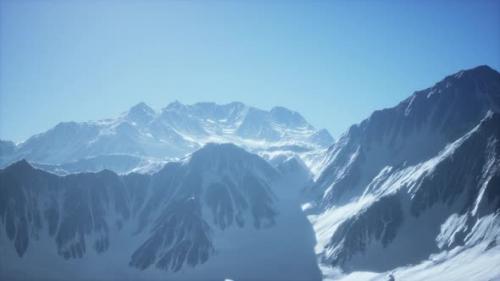 Videohive - Panoramic Mountain View of Snow Capped Peaks and Glaciers - 42558193