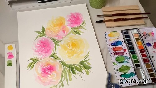Watercolor Floral Painting for Beginners: Big & Bold Florals