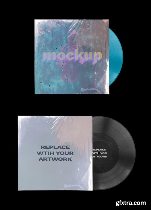 Vinyl Record Album EP Cover Texture Mockup Template 548722042