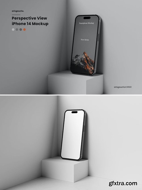 Perspective View iPhone 14 Mockup HSJP2LH