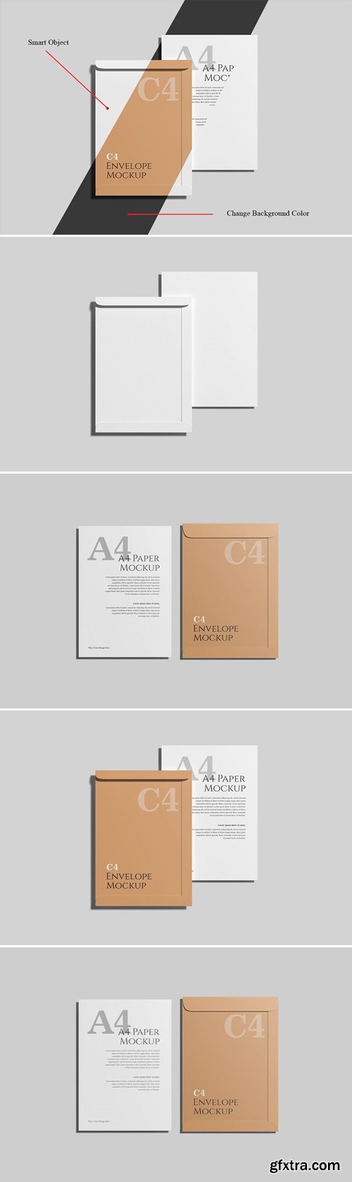 A4 Paper & C4 Envelope Mockup SZHLZ37