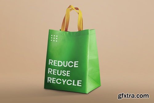 Green Shopping Tote Bag Mockup GKYAGR4