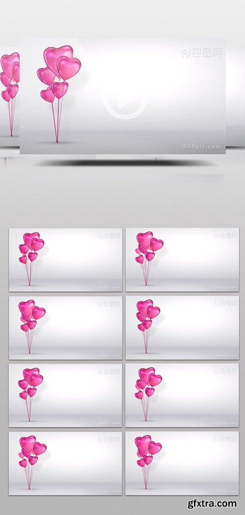 Valentine\'s Day Pink Love Balloon Loop Background HD Video 138756