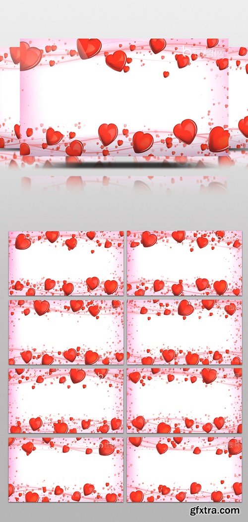 Red Love Decorative Border Loop Background HD Video 218262