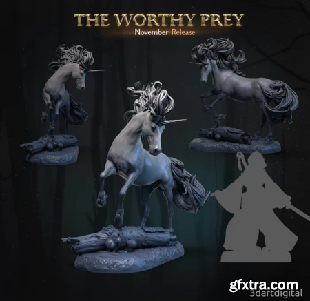The Worthy Prey – White Unicorn – 3D Print Model