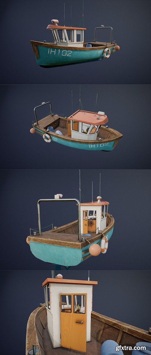 Fishing Ship game-ready asset
