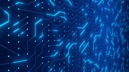 Videohive - Abstract electronic blue circuit board background. Artificial intelligence. - 42593430