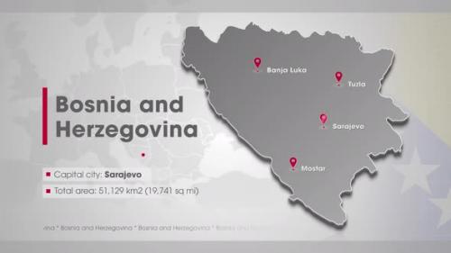 Videohive - Bosnia And Herzegovina Map With The Most Important Cities - 42594482