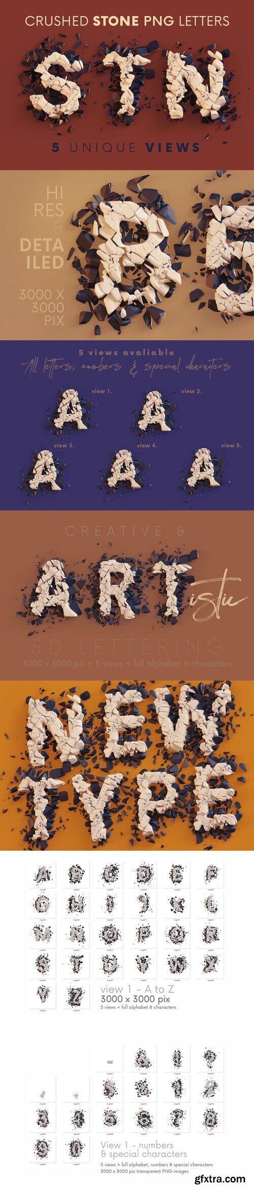 CreativeMarket - Crushed Stones - 3D Lettering 10998878