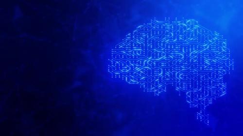 Videohive - Artificial Intelligence and Machine Learning. Dynamic Circuit Board with Data Transmission. - 42593439