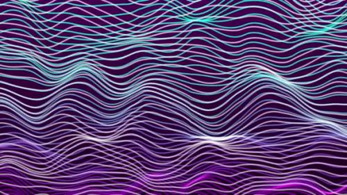 Videohive - multicolor trendy geometric line wave animated. Futuristic colorful wireframe wave. Vd 127 - 42646365