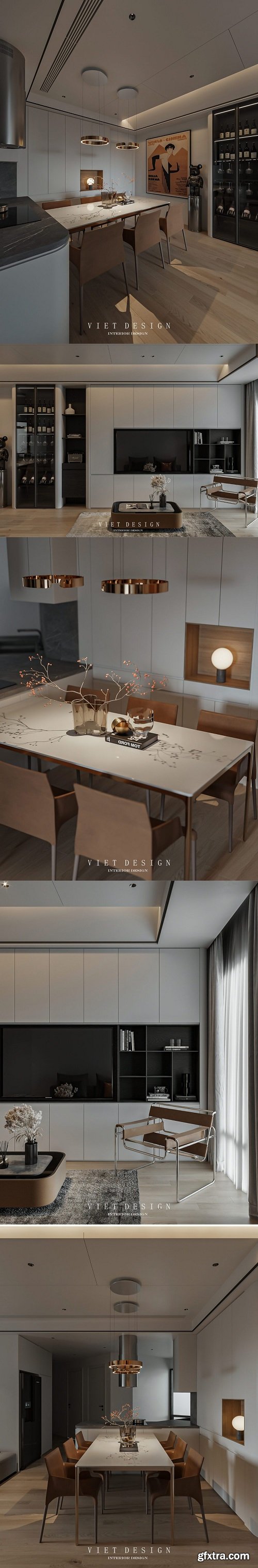 Living Room – Kitchen Interior by Hoa Tran
