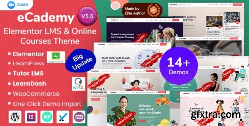 Themeforest - eCademy - Elementor LMS & Online Courses Theme v5.5 - Nulled