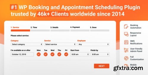 Codecanyon - Bookly PRO - Best Appointment Booking and Scheduling Software System v5.7 - 7226091 - Nulled