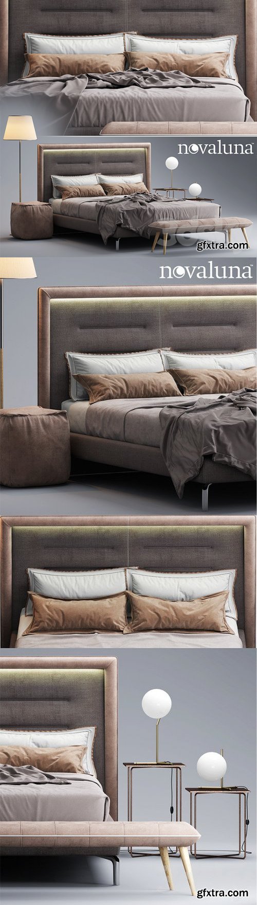 Bed Novaluna QUEEN Fabric bed