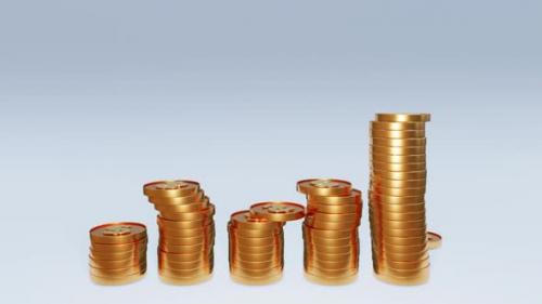 Videohive - Stacks of gold coins. - 42659607