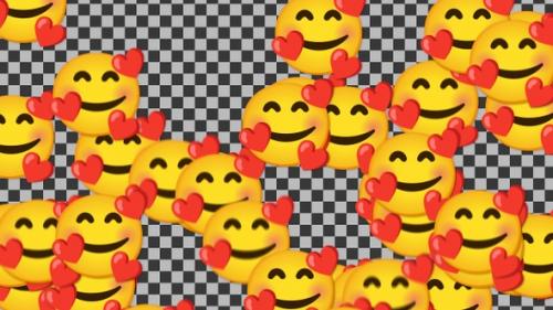 Videohive - Emojii Smiling Face With Hearts Transition | UHD | 60fps - 42701939