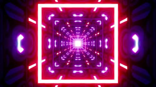 Videohive - Colorful Pattern Light Square Tunnel Background - 42712790