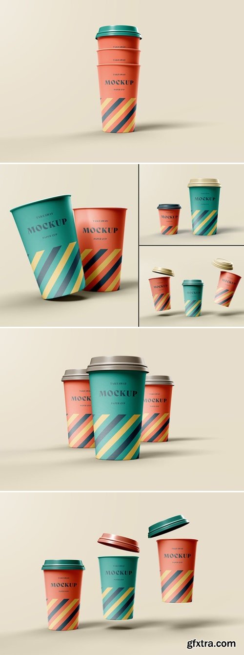 Take Away Paper Coffee Cup Mockups 9W7WM5R