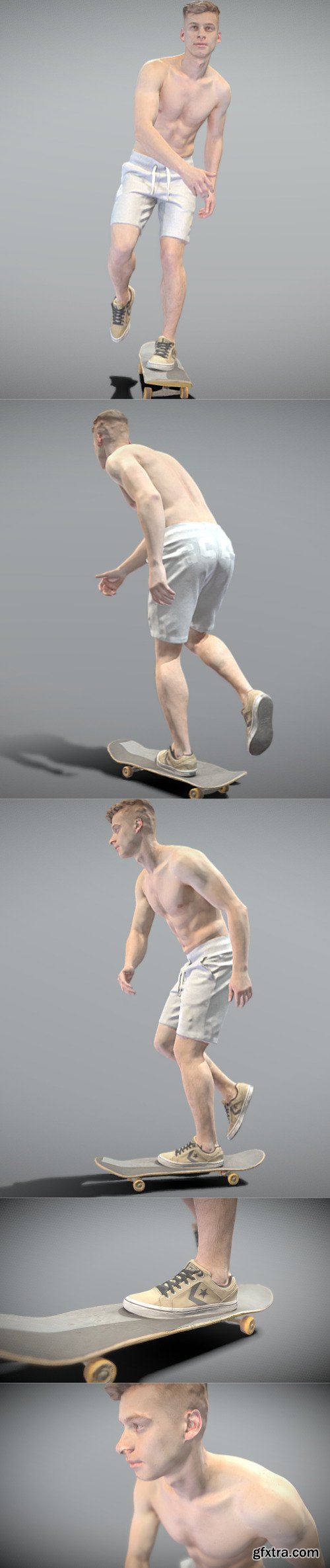 Athletic young man riding a skateboard 169