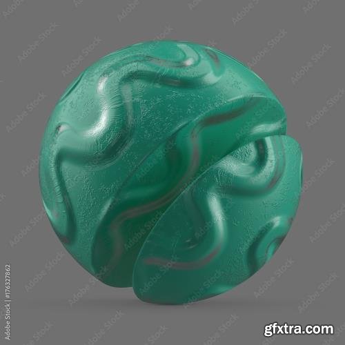 Turquoise wavy rubber 176327862