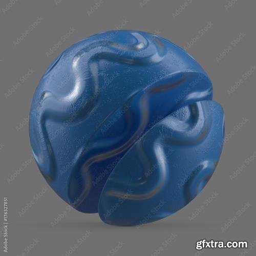 Blue wavy rubber 176327851