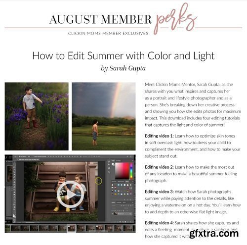 ClickinMoms - How to Edit Summer with Color and Light by Sarah Gupta