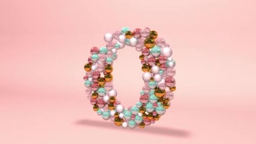 Videohive - Letter O made of beads, glass balls, pastel pearls, crystal jewels and gold. - 42660213
