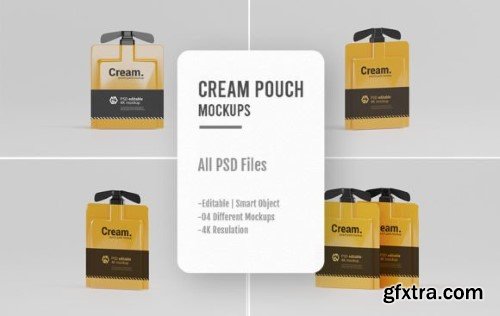 04 PSD Cream Pouch Pack Mockups