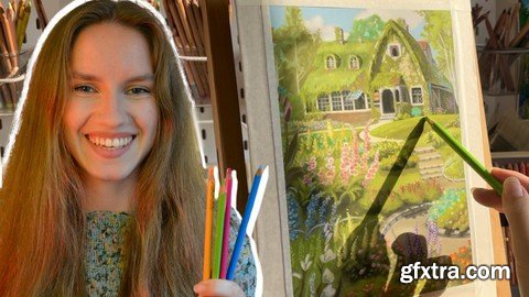 Landscape Drawing: Soft Pastel Art Painting In Simple Steps
