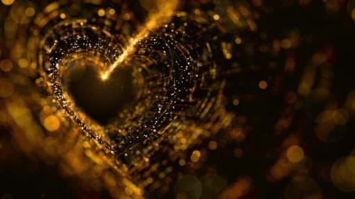 Videohive - Gold Heart Shaped Tunnel 01470 - 42798409