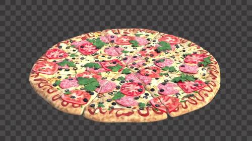 Videohive - Rotation 3D Pizza (Alpha Channel Version) - 42798763