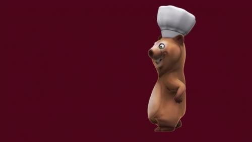 Videohive - Fun 3D cartoon bear chef (with alpha channel included) - 42766045