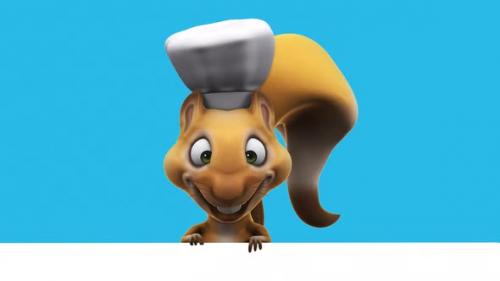 Videohive - Fun 3D cartoon squirrel chef (with alpha channel included) - 42766057
